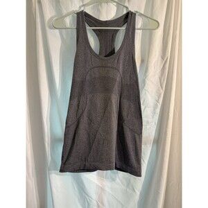 LULULEMON Swiftly Tech Racerback Tank Top Running Shirt - Heathered Black Gray 4